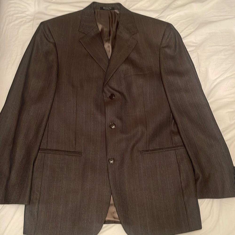 Men’s Andrew Fezza ‘fusion’ wool dress blazer 40 Regular Brown plaid